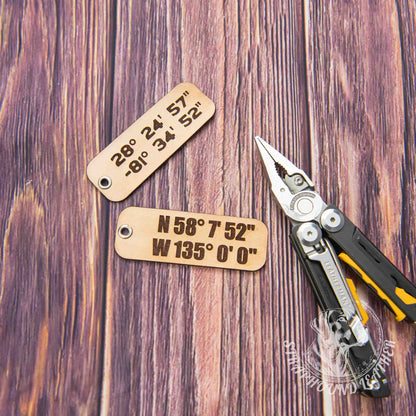 Coordinates Key Chain